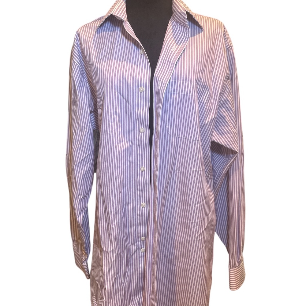 Brooks Brothers Regent Supima Cotton Purple & cream mens dress shirt size 17-35